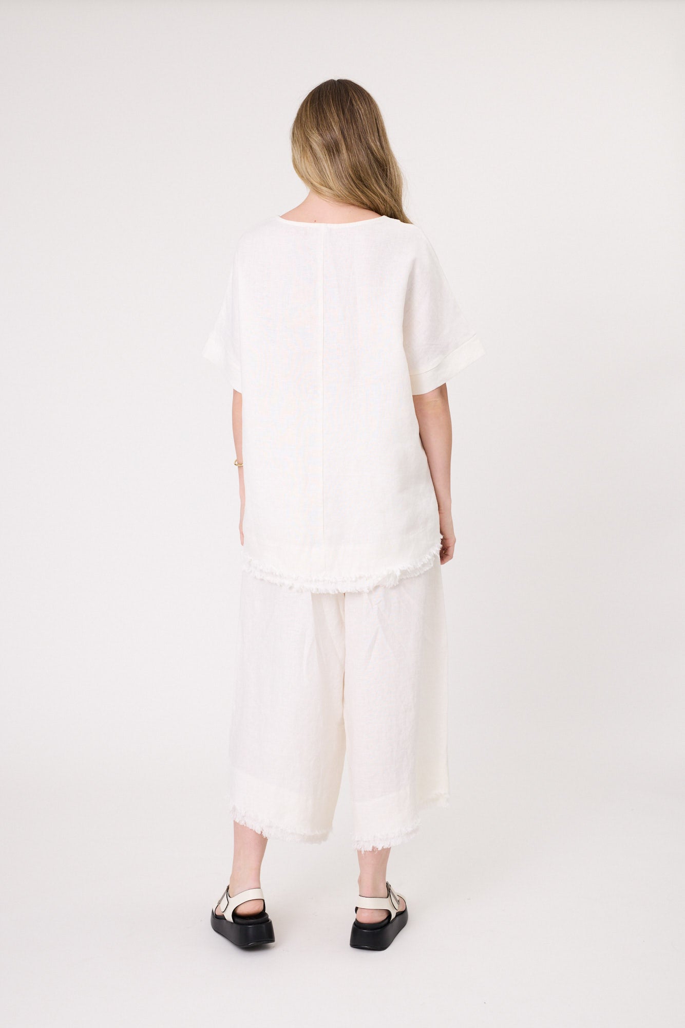 Lemon Tree Carola Linen Top White