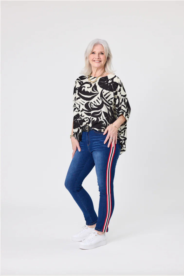 Lemon Tree Nora Top Black Print
