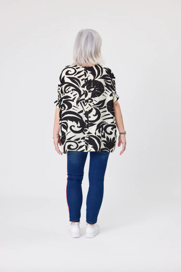 Lemon Tree Nora Top Black Print