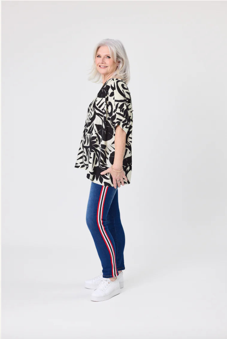 Lemon Tree Nora Top Black Print