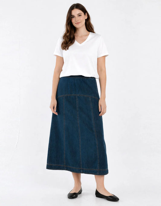 Betty Basics Dayton Skirt Dark Vintage Denim