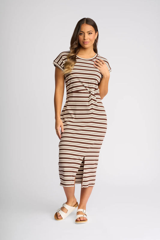 Knewe Parker Dress Chocolate/Ecru