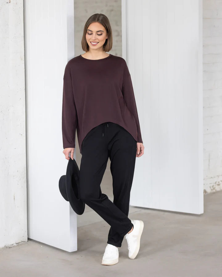 Vassalli Merino Quinn Top- Berry