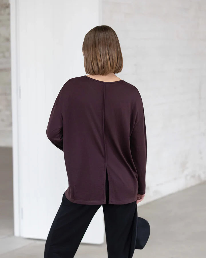 Vassalli Merino Quinn Top- Berry
