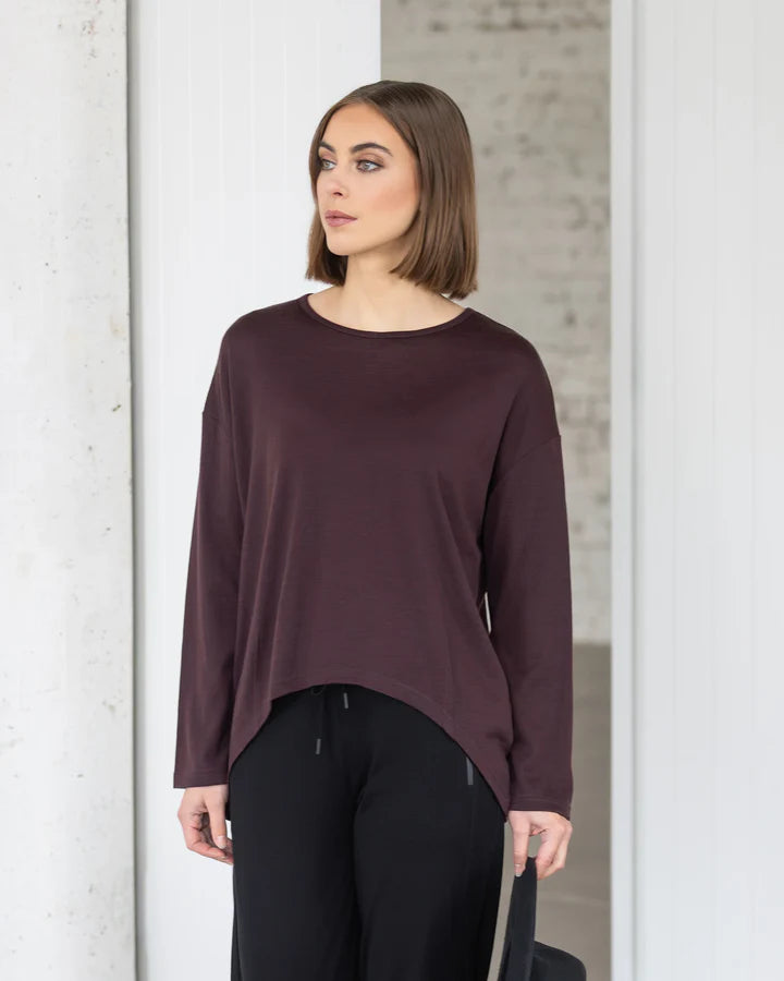 Vassalli Merino Quinn Top- Berry