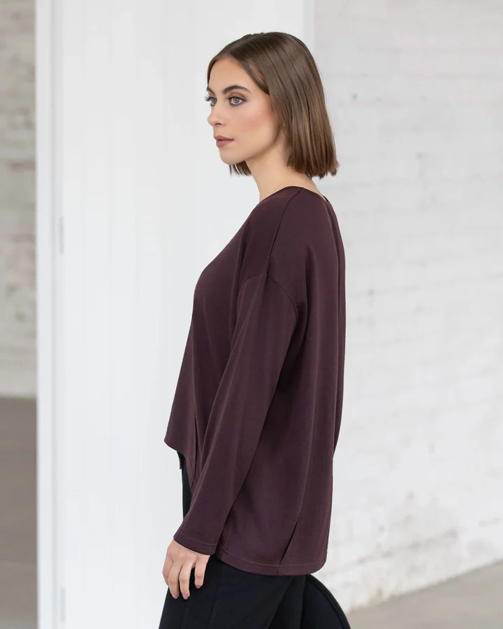 Vassalli Merino Quinn Top- Berry