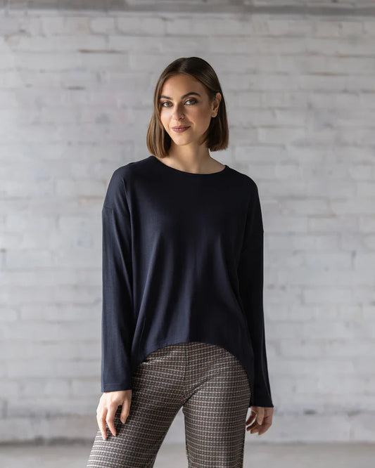 Vassalli Merino Quinn Top -Midnight
