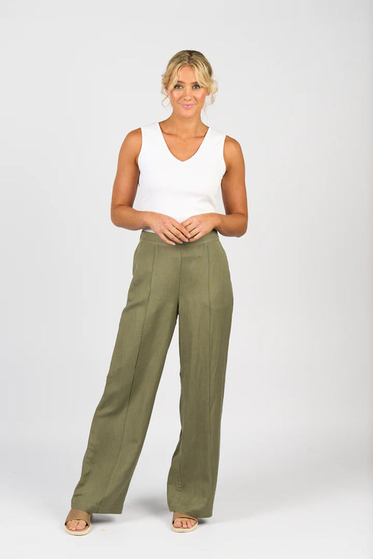 Vassalli Wide Leg Pant - Sage