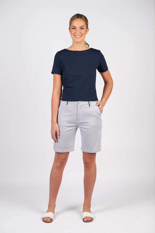 Vassalli Slim above knee short-Ink/Stripe