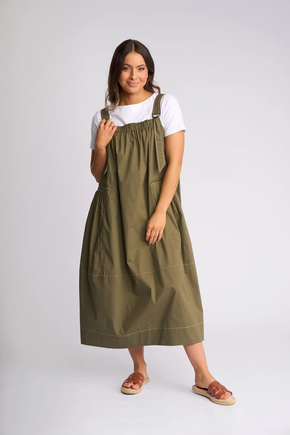 Vassalli Blend Dress Khaki