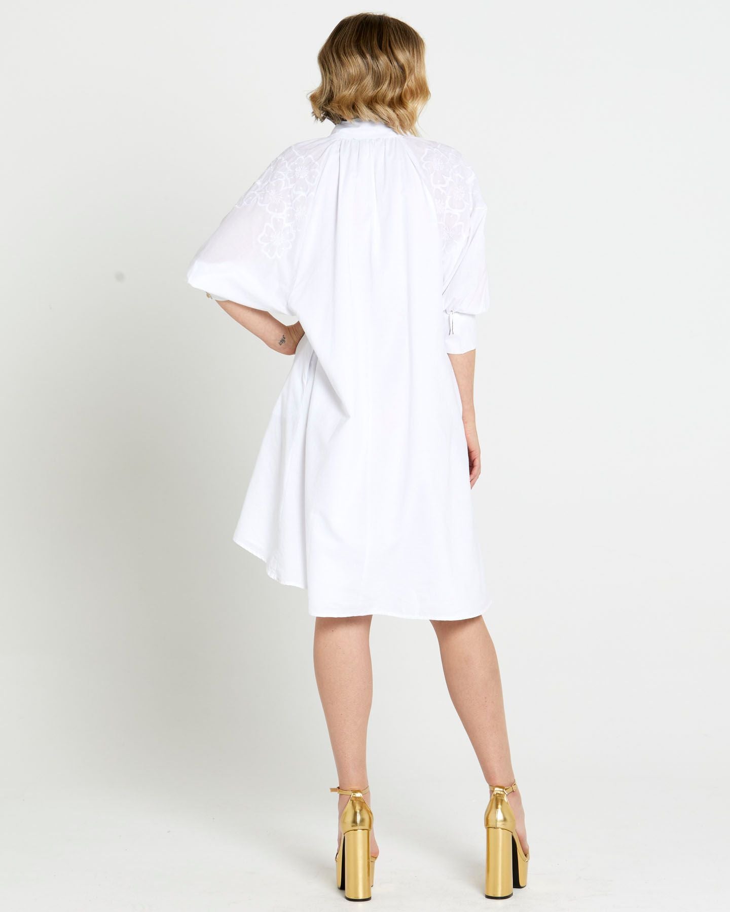 Fate & Becker Dreams Embroidered Midi Dress White